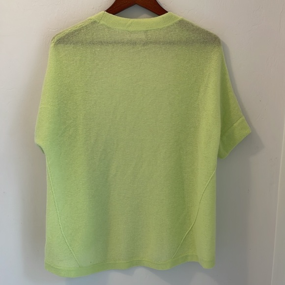 Pure Collection Cashmere Sweater Cardigan Women’s Size 8/10 Medium Chartreuse - Picture 8 of 11